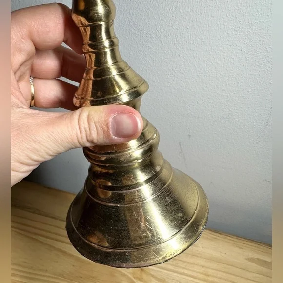 Vintage Brass Pilar Candle Holder, Made in India - Picture 5 of 6